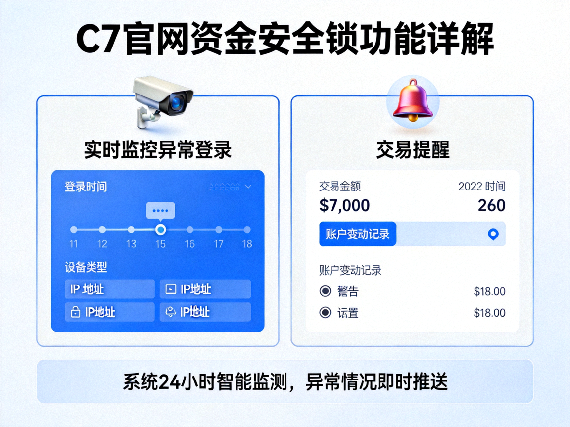 C7官网资金安全锁功能详解：实时监控异常登录与交易提醒界面展示