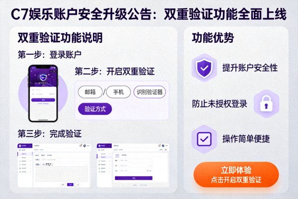 C7娱乐官方发布账户安全升级公告：双重验证功能全面上线示意图