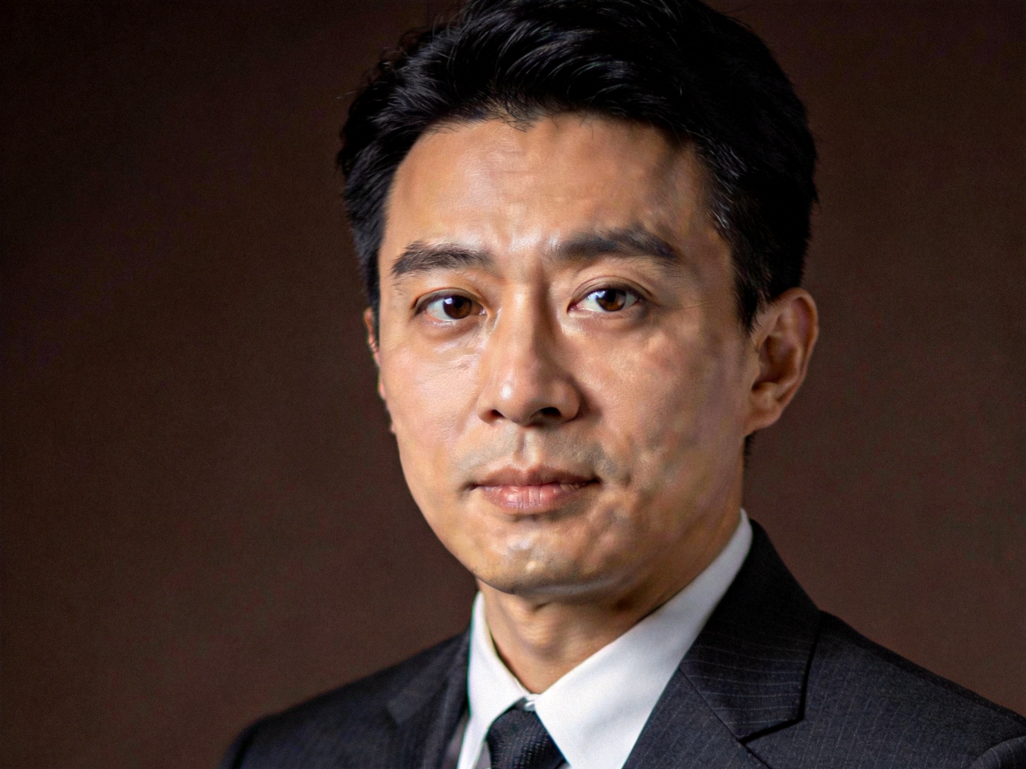 c7娱乐技术总监李铭头像，背景为深棕色，展现沉稳专业形象